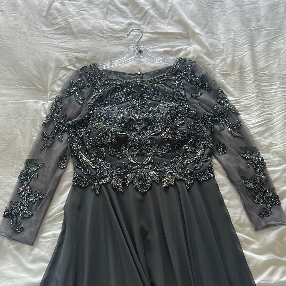 Xscape Charcoal Evening Dress